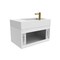 Castello Usa Amazon 30-inch White Left Vanity Set with White Top and Gold Handles CB-MC-30W-GLD-2056L-WH - alternate 3